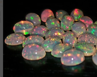 10 Carat Natural Ethiopian Opal Cabochon, Opal Oval Shape, Ethiopian Opal Gemstone, Opal Loose Gemstone, Multi Fire Opal, Opal Cabochon U-1