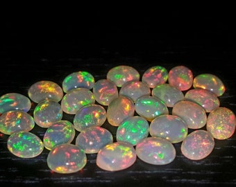 Natural Ethiopian Opal Cabochon, Opal Oval Shape, Ethiopian Opal Gemstone, Opal Loose Gemstone, Multi Fire Opal, Opal Cabochon U-4