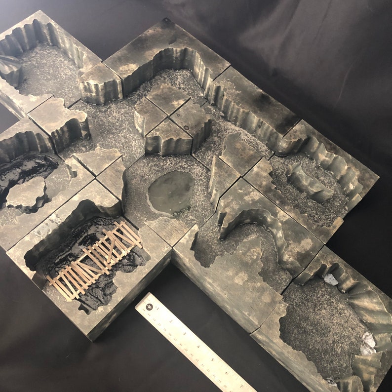 Cave Set - Dnd Terrain, modular, tabletop terrain 