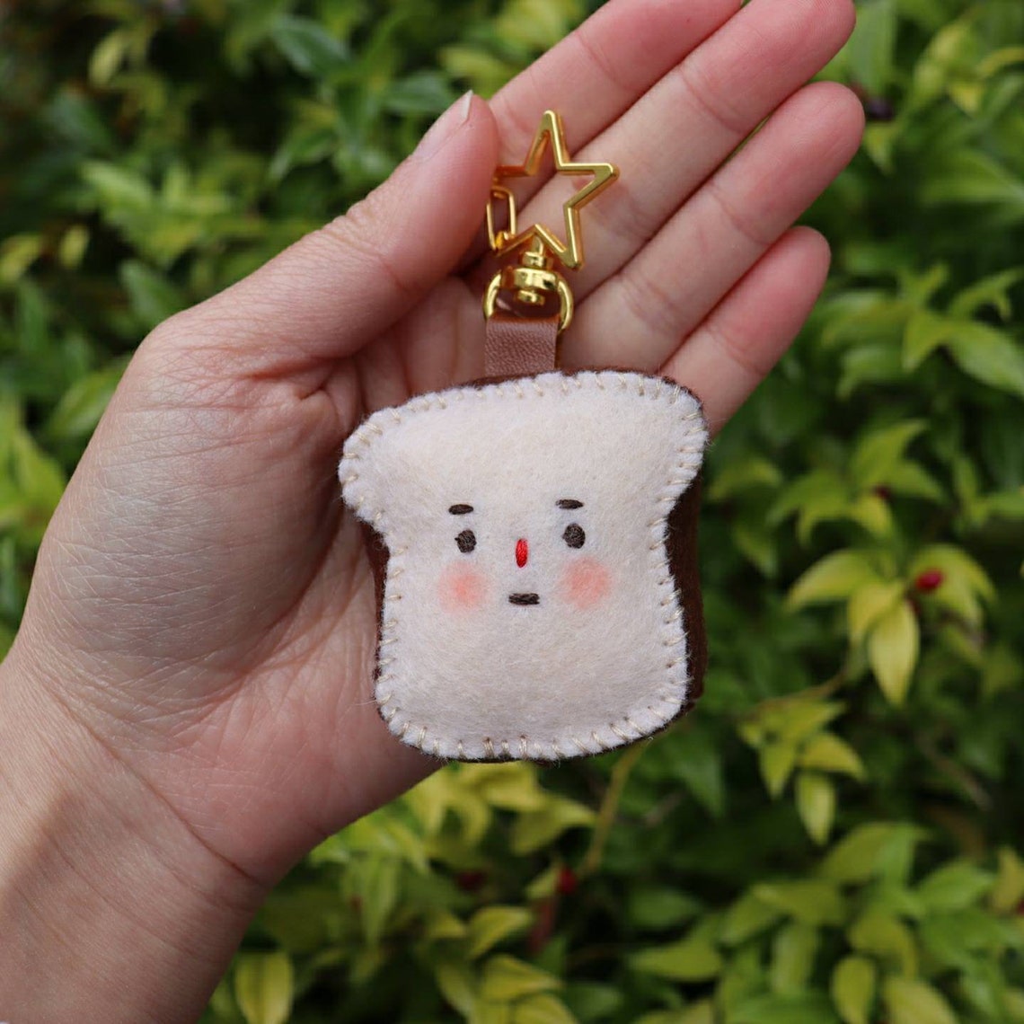 Bread Felt Keychain Cute Keychain Handmade Gift Etsy