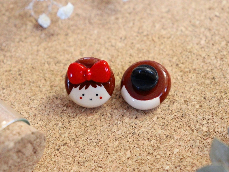 Tote Bag Pin Cute Witch Polymer Clay Pin Handmade Clay Pin