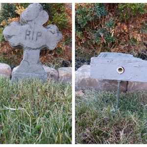 Cross RIP ~~ Halloween Yard Small Tombstone