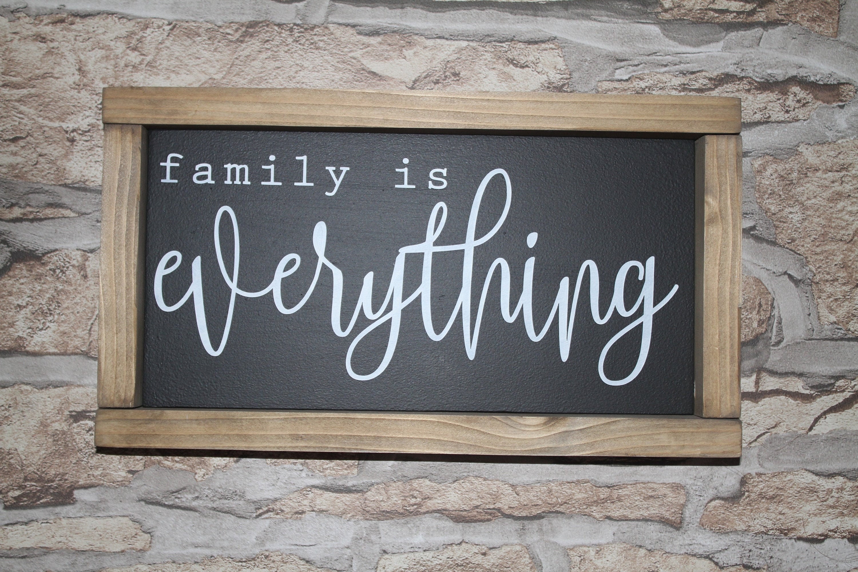 Framed Wooden Sign Family Is Everything Rustic | Etsy
