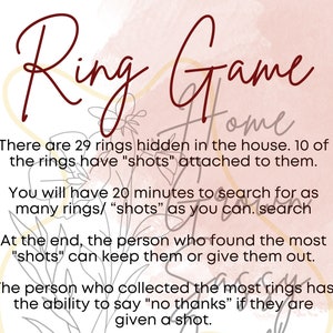 Ring Game, Bachelorette/ Hen Party Game, Drinking Game