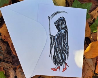 Glam Reaper - Fine Art Grußkarte