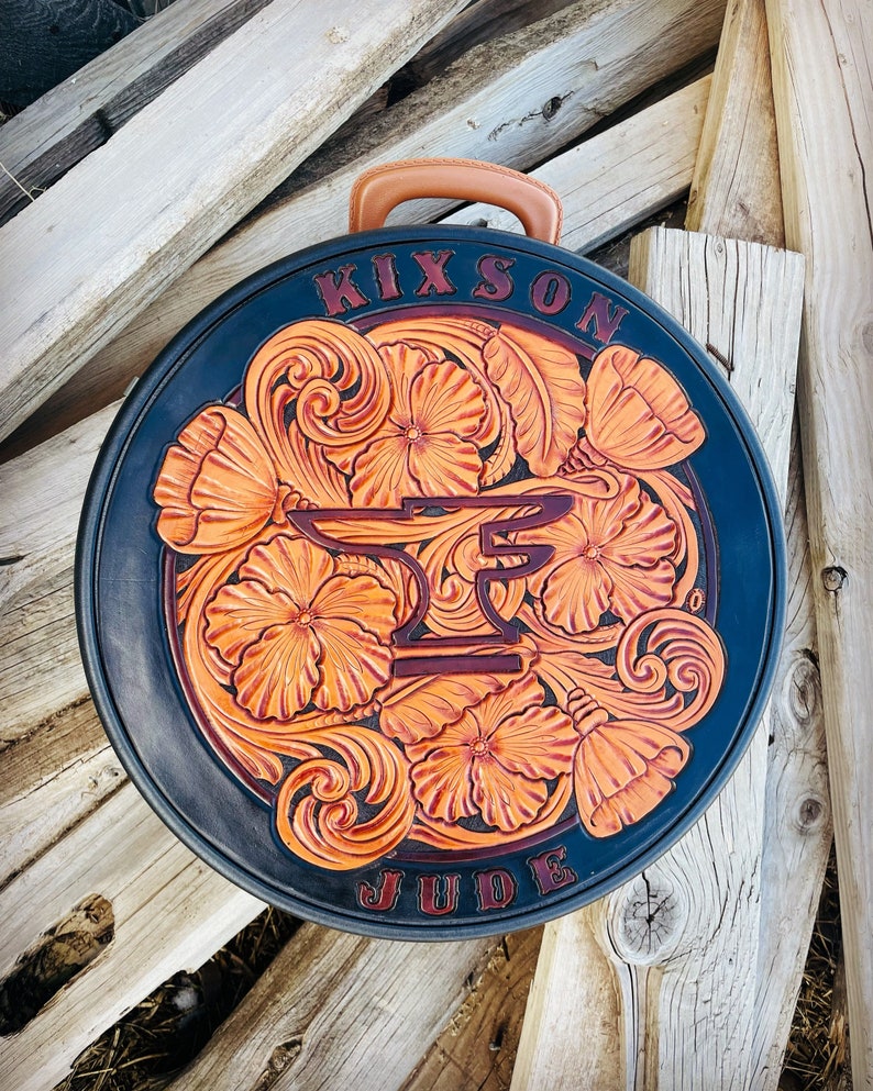 Custom Tooled Leather Rope Cans Etsy UK