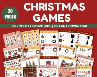 Christmas Games Printable, Holiday Games Printable, Advent Calendar Printable, Letters To Santa Printable, Christmas Wish List Printable