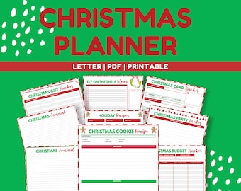 Christmas Planning, Christmas To Do List, Christmas Gift Card List Log, Xmas Planner, Christmas Checklist, Christmas Menu, Holiday Organizer
