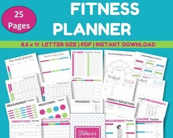 Fitness Planner Printable: 25-Page Wellness Journal (PDF Download)