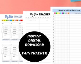 Monthly Pain Tracker Bundle: Health & Symptom Log (Digital Download)