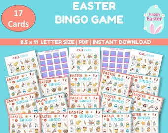 Easter Bingo Printable, Easter Bingo Cards, Easter Bingo For Kids, Easter Bingo Adults, Easter Bingo Digital, Easter Game Bundle, Easter PDF