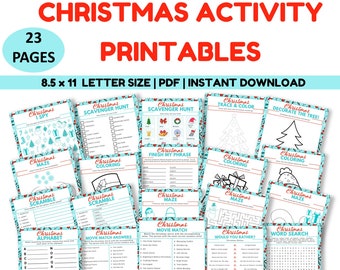 Christmas Games Printable, Holiday Games Printable, Christmas Match Game, Christmas I Spy, Christmas Scramble, Christmas Word Search