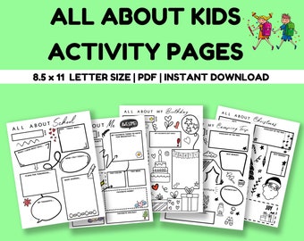 All About Me Printable, Kids Activities Printable, Childrens Activities Printable, Activity Printable For Kids, Kids Activity Pages Download