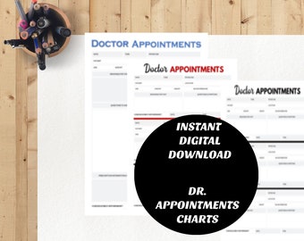 Doctor Appointments, Medical Appointments, Doctor Visits, Doctor Planner,  3 - 8.5 x 11 Printables  Included - Instant Digital Download