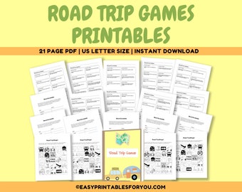 Road Trip Games | Road Trip Printable | Road Trip Bingo | Road Trip Kids | Road Trip Activity Printables For Kids | Trip Itinerary Planner