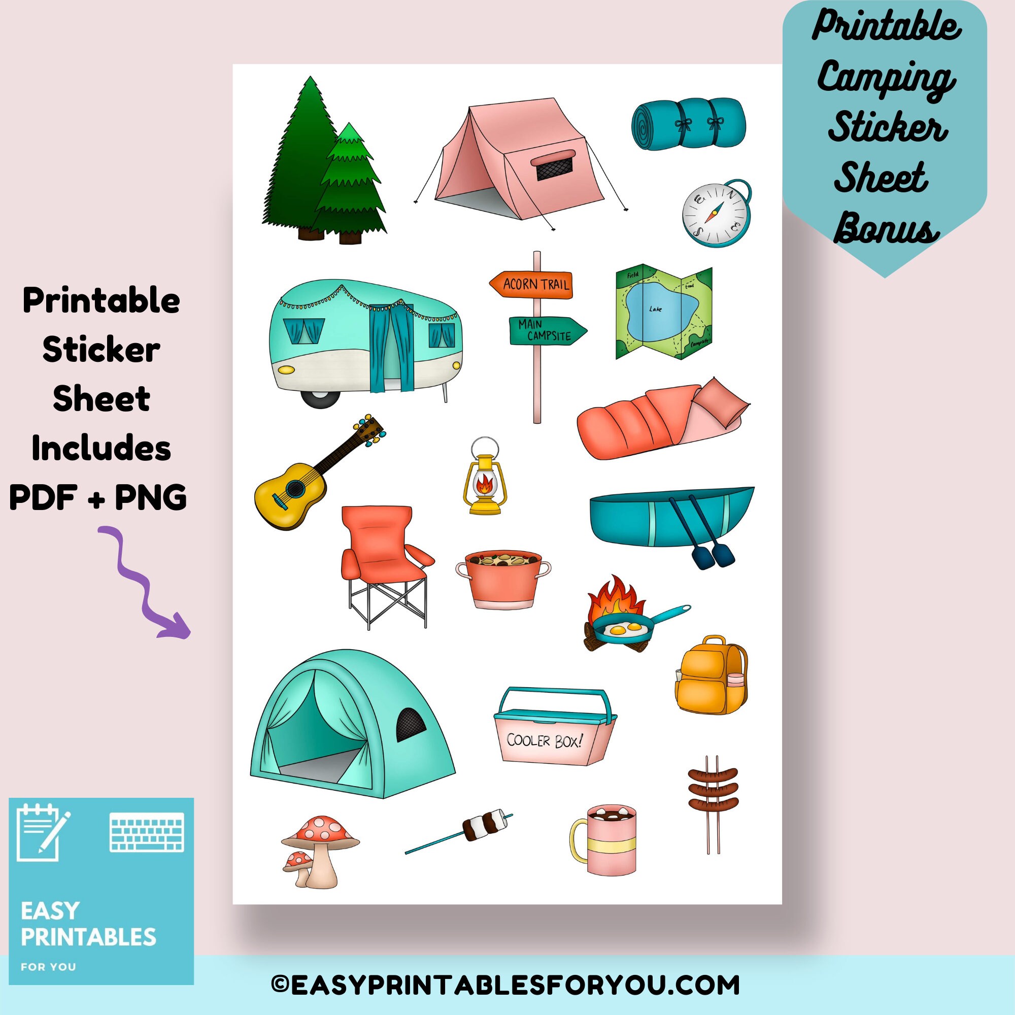 Camping Journal Printable Camping Planner Camping Checklist Meal ...