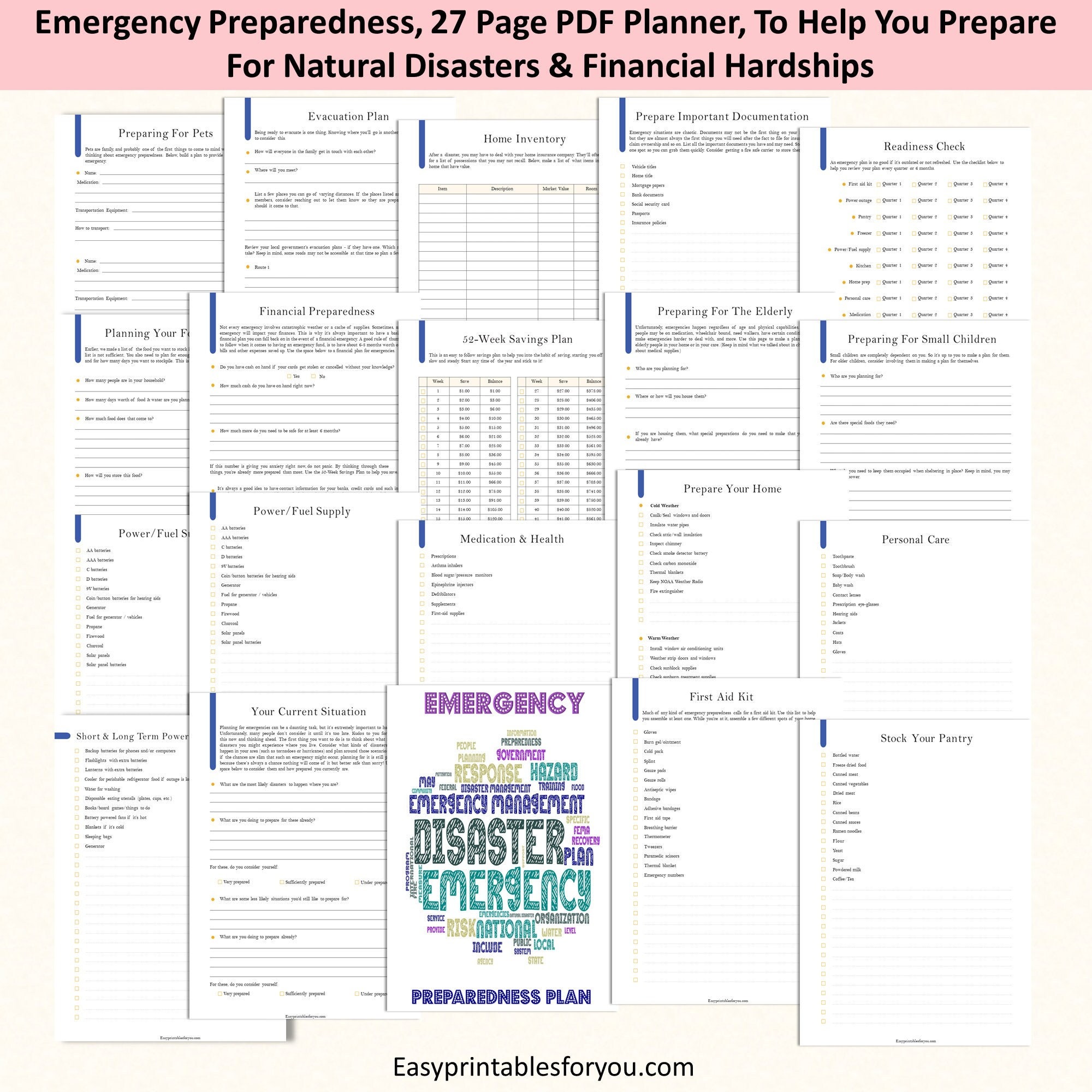 Emergency Preparedness Kit | Emergency Planner Printable | Home ...