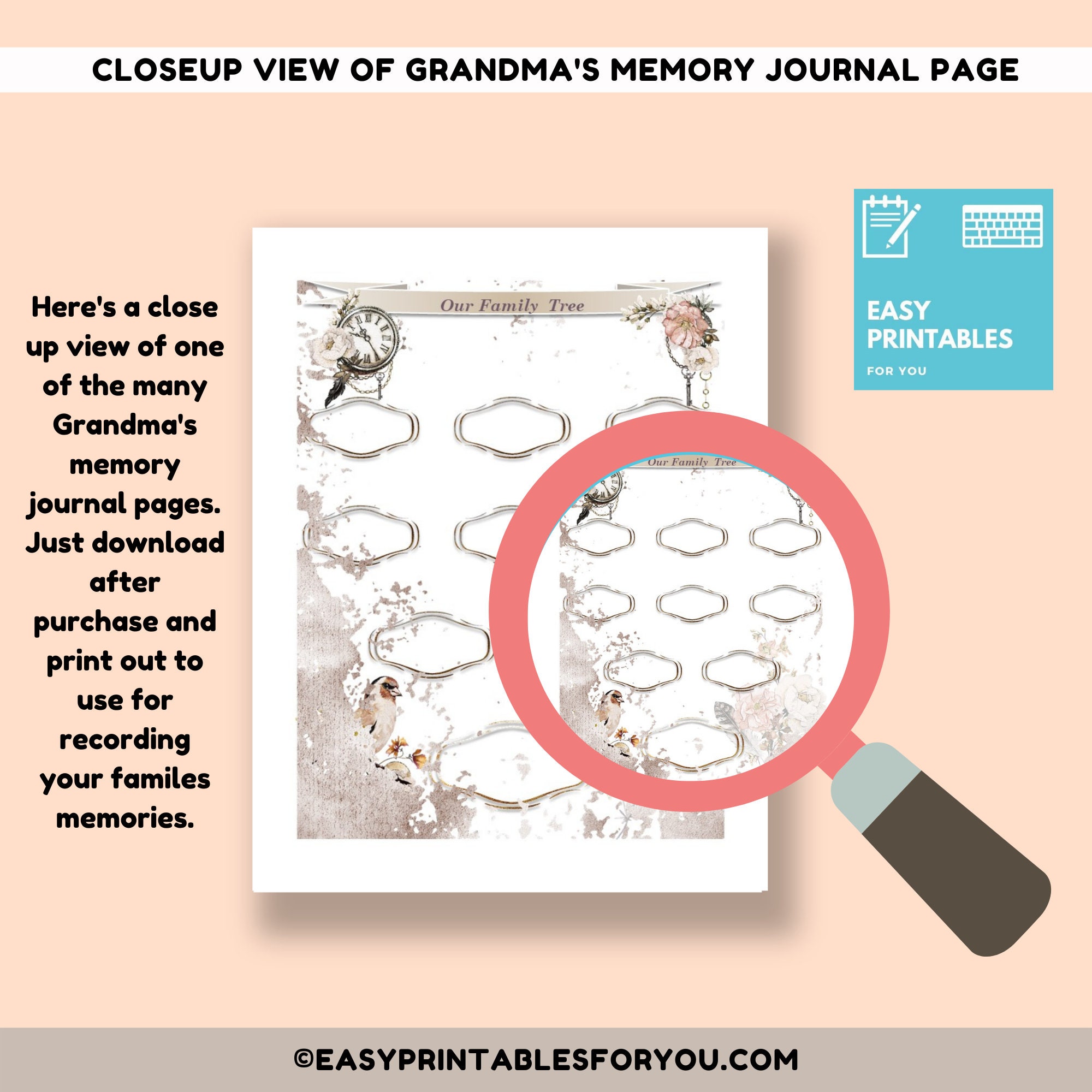 Grandma Memory Book Grandparent Memory Journal Grandmother Legacy Great
