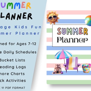 Kids Summer Planner Printable: 37-Page Activity Bundle (PDF)