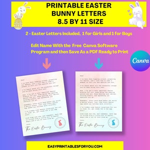 Bearbeitbarer Osterhasenbrief für Kinder (Canva Template PDF)