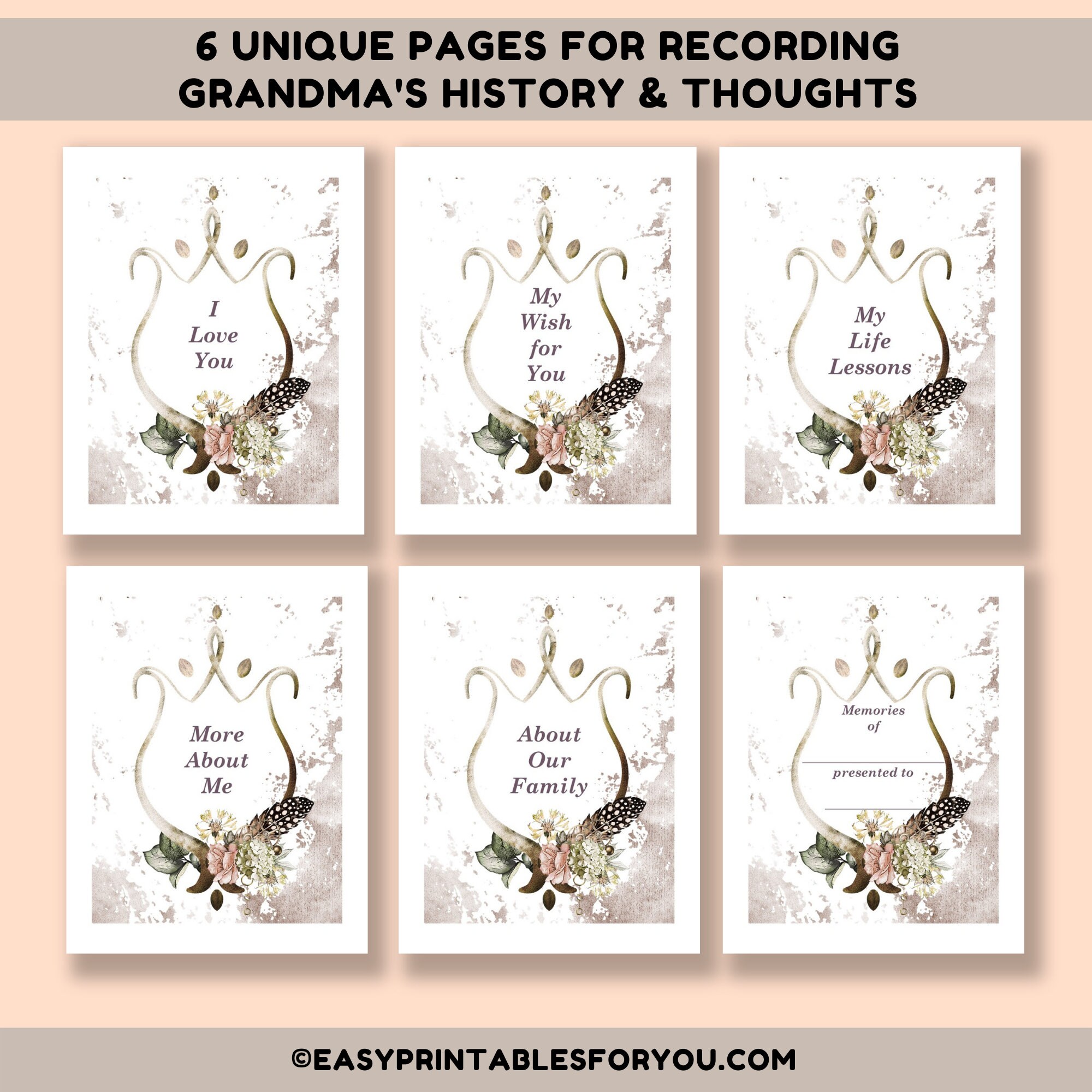 Grandma Memory Book Grandparent Memory Journal Grandmother Legacy Great