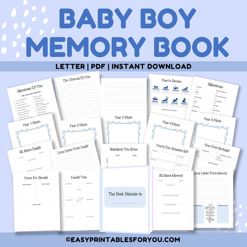 Baby Tracker, Baby Memory Book, Printable Stickers, Newborn Tracker