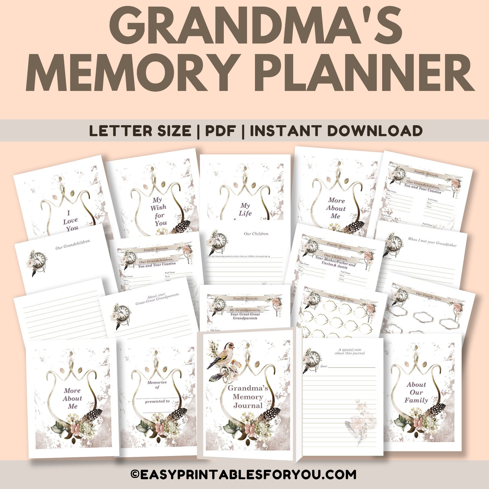 Grandma Memory Book Grandparent Memory Journal Grandmother Legacy Great