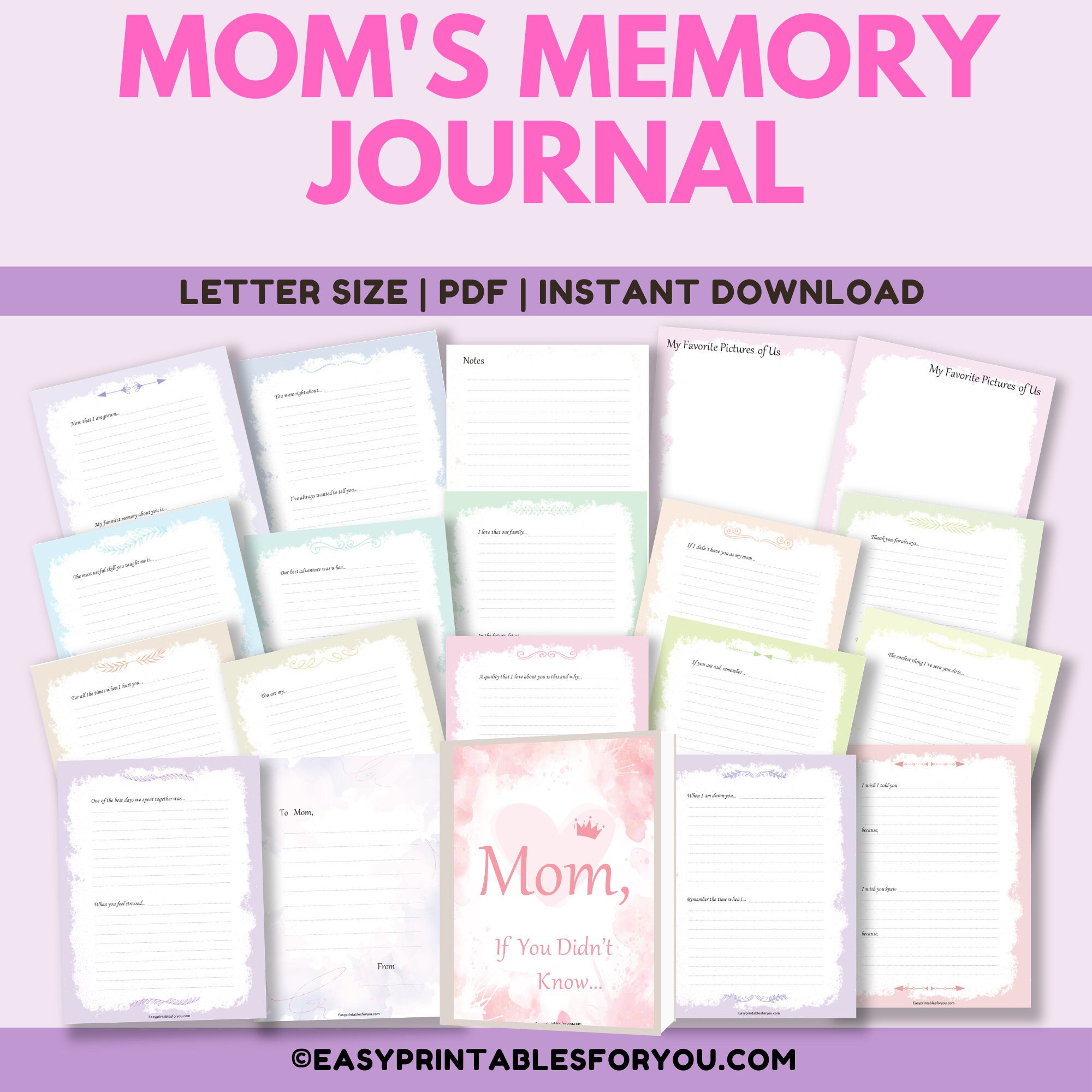 Mother Journal Mom Memory Journal Mom Memory Book Mom Notebook Mom Keepsake Journal Mother