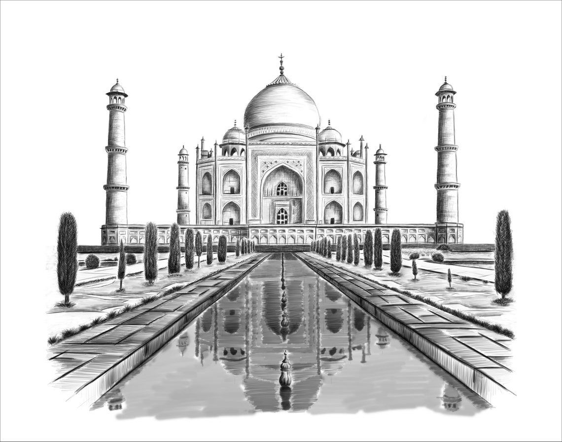 Taj Mahal Pencil Sketch Witness The Regal Grandeur Taj Mahal Pencil Sketch Witness The Regal Grandeur