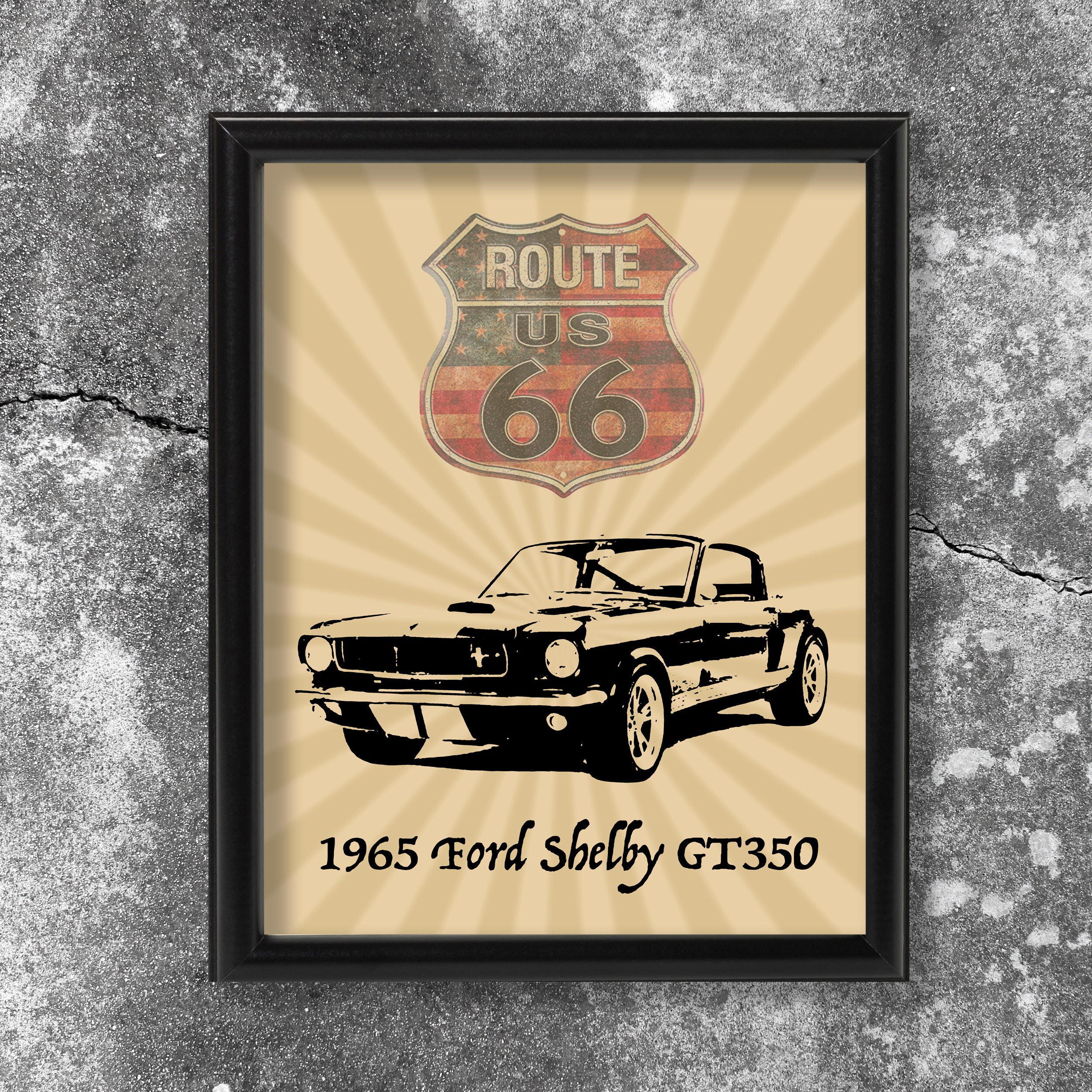 Vintage American Muscle Car Poster Print Shelby GT350 With Etsy