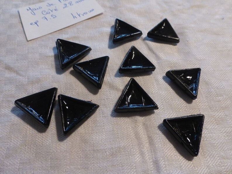 rectangular 4 holes black glass lot of 10 shuttle pearl of old jementerie in Paris