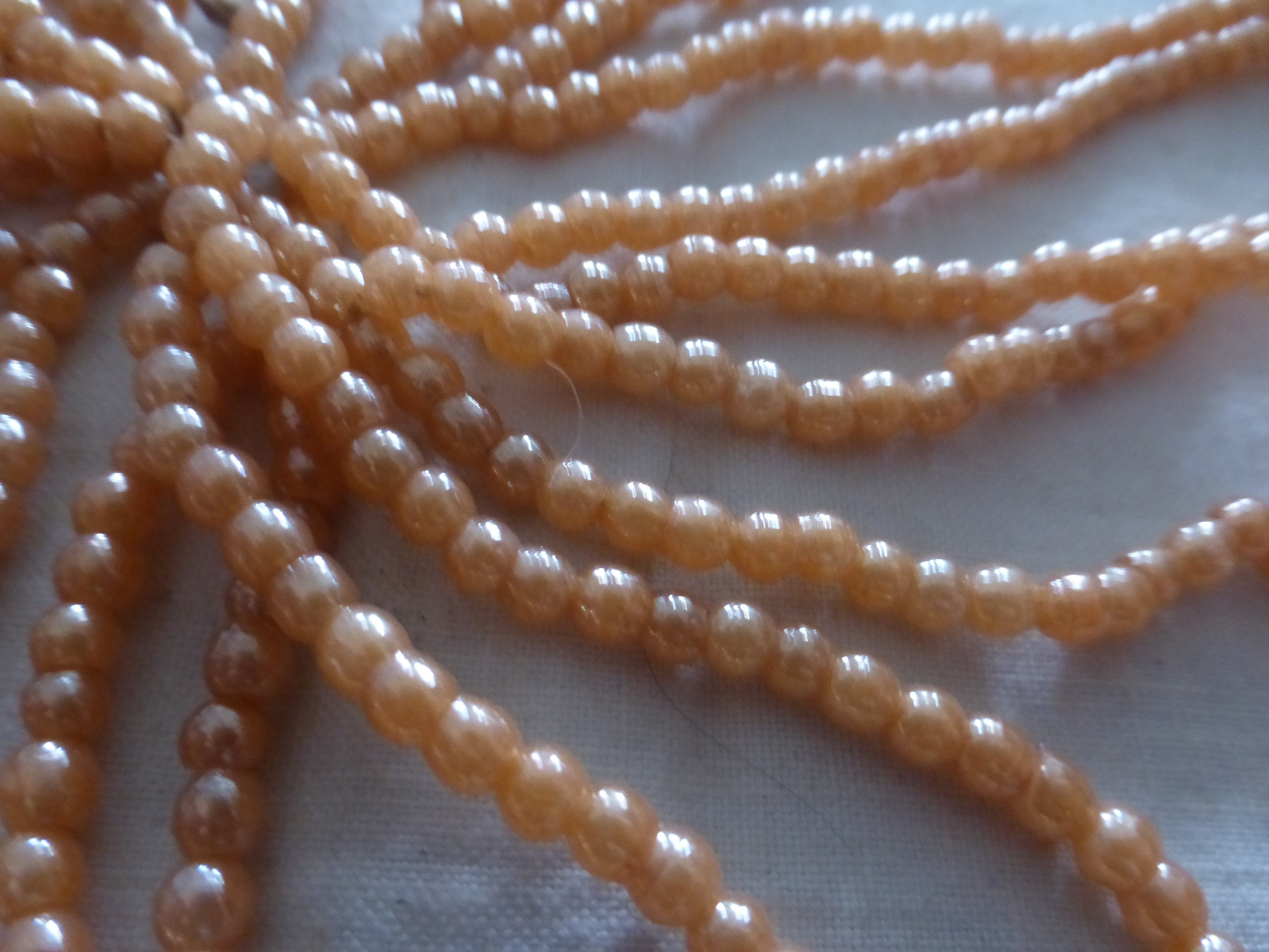 Lot De 1000 Perles Anciennes Briare Bapterosse, Couleur Saumon Nacré, 4mm, Parfaites Pour Broderie Ou Création
