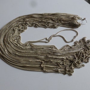 large length of old chain mesh lapel pin in brass fab France 24 meter