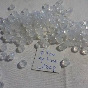 set of 150 vintage two-tone white transparent glass beads