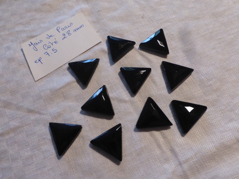 rectangular 4 holes black glass lot of 10 shuttle pearl of old jementerie in Paris