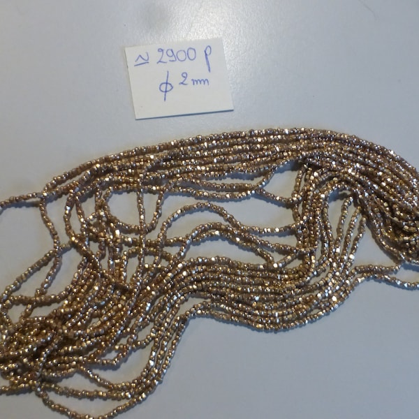 sur fils 2900 perles anciennes passementerie broderie doré