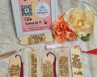 Marcadores obscenos/Marcador amante de los libros/Marcadores picantes/club de libros obsceno/amante del romance picante/ Marcadores grabados/Marcadores lindos/Marcadores de madera