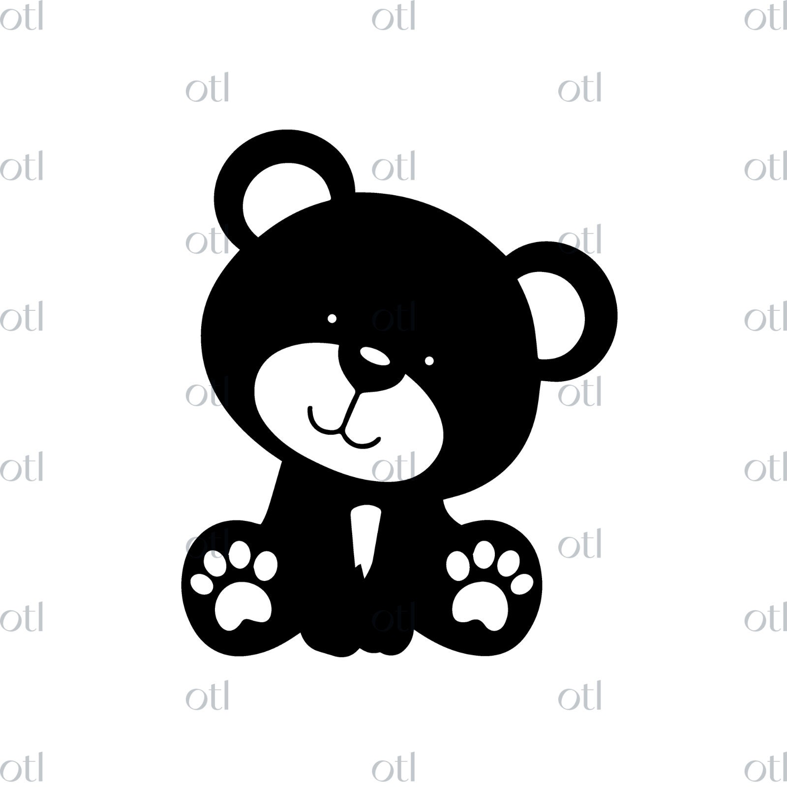 Teddy Bear SVG. PNG . Beary Cute. Cricut Cut Files, Silhouette. Great for  onesies, shirts. Zoo animals. Instant download Cute Baby Bear.