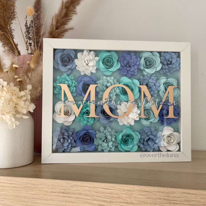 Mom i Love You Assorted Blue Flower Box Paper - Etsy