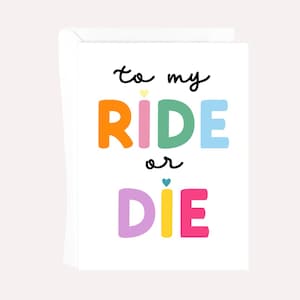 To Run or Die Grußkarte | Innen blanko, minimalistische Best Friend Karte, süße Karte für Partner, Jahrestag, Geburtstag, einfach so