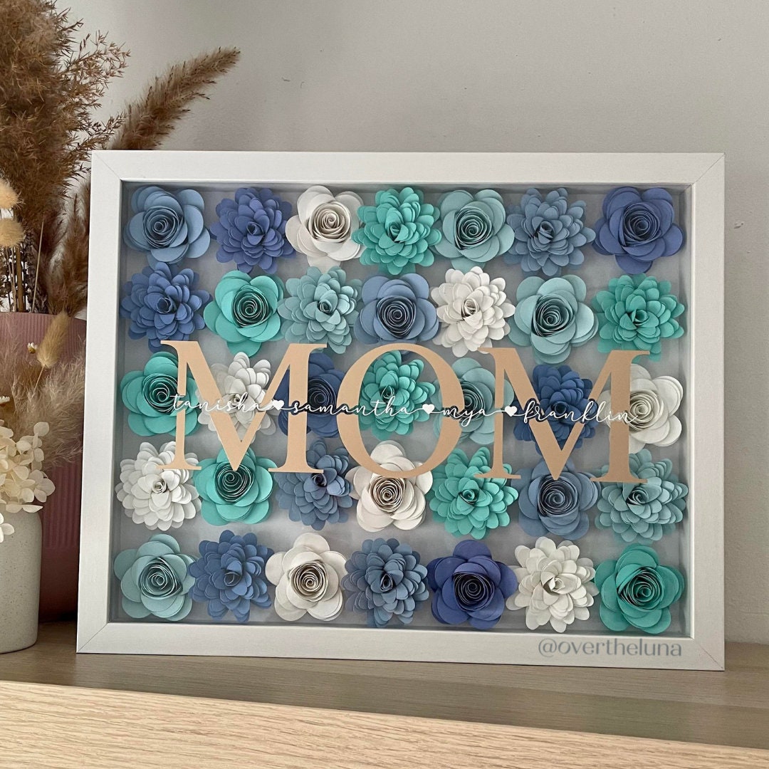 Mom i Love You Assorted Blue Flower Box Paper - Etsy Canada