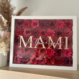 Mom "I Love You" Assorted Red Flower Box | Paper Rose Gift Box | Paper Flower Shadow Box | Customized Gift for Mother's Day