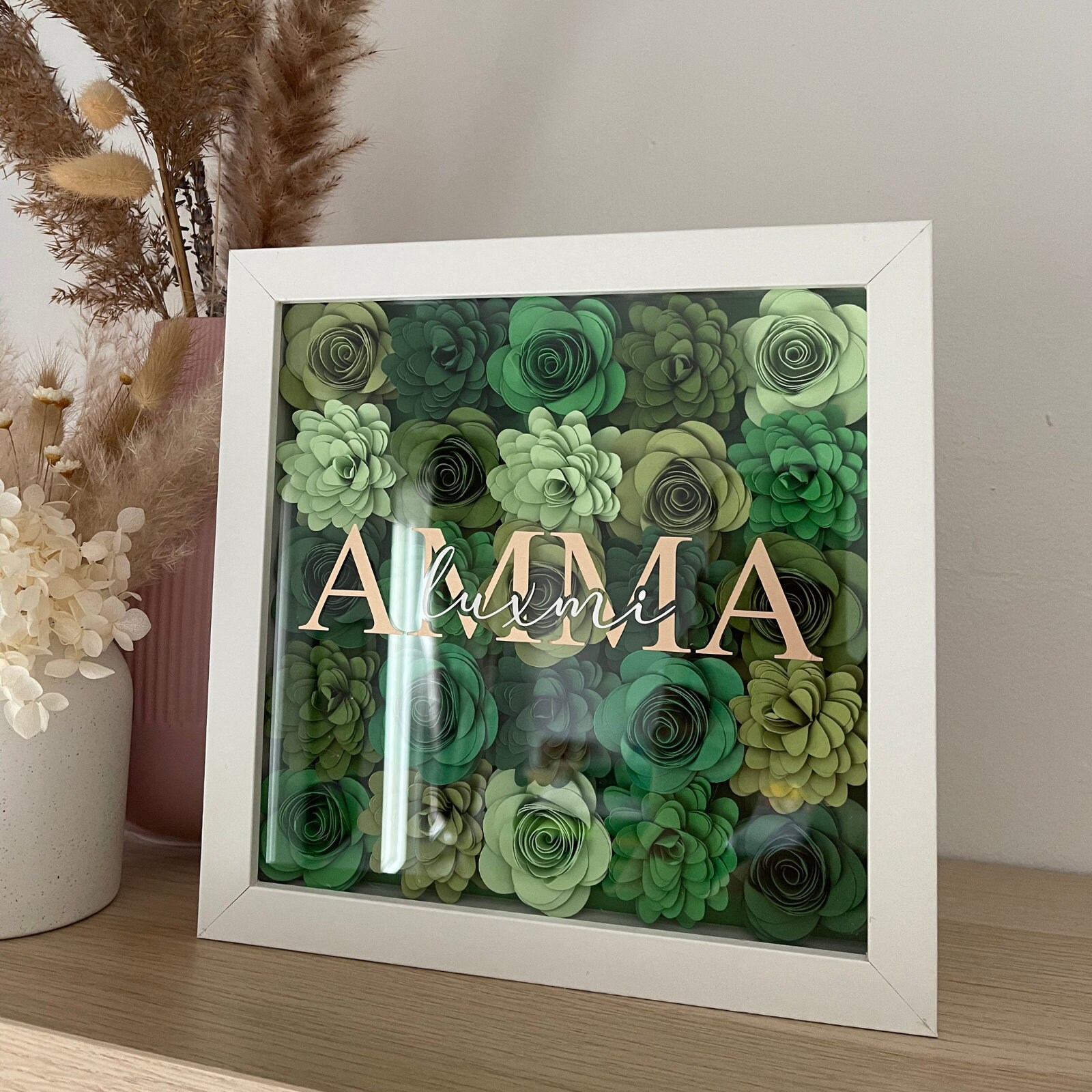 Mom "i Love You" Assorted Green Flower Box | Paper Rose Gift Box ...
