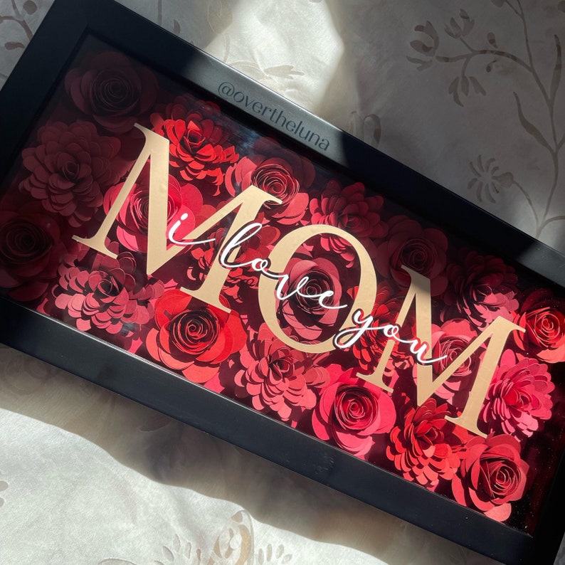 Mom i Love You Flower Box Paper Rose Gift Box - Etsy