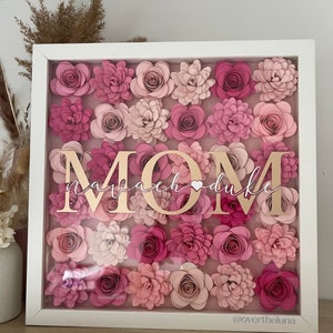 Mom i Love You Assorted Pink Flower Box Paper Rose Gift Box Paper ...