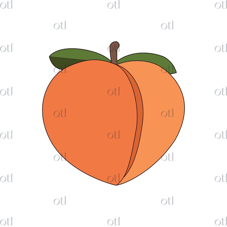 Peach Emoji SVG PNG Vector Cutting File for Cricut, Silhouette Peach