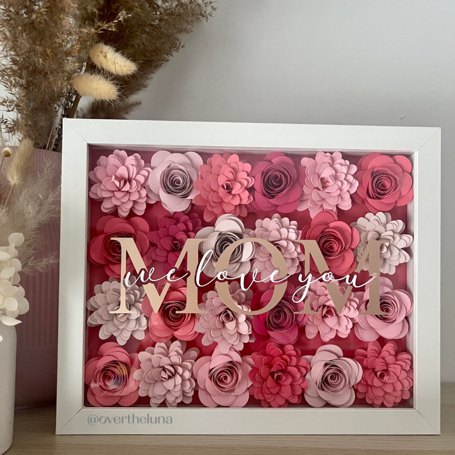 Mom i Love You Flower Box Paper Rose Gift Box Etsy