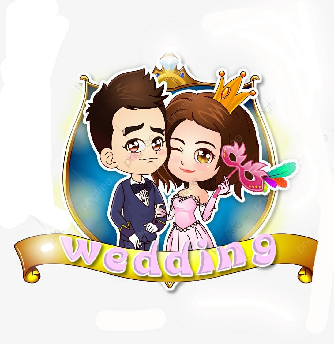 Couple Wedding in Anime Style Custom Portrait Family | Etsy