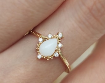 Vintage Teardrop Keepsake Ring DIY Kit, 925 Sterling Silver Ring, Memory Jewelry Kit, Resin Ring Kit, Gift for Mom, Meaningful Jewelry