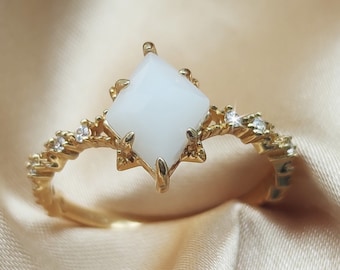 Kit de bricolaje para anillo de leche de oro macizo con forma de diamante estilo vintage, joyería de recuerdo DIY, regalo para madre, regalo para recién nacido, anillo DIY